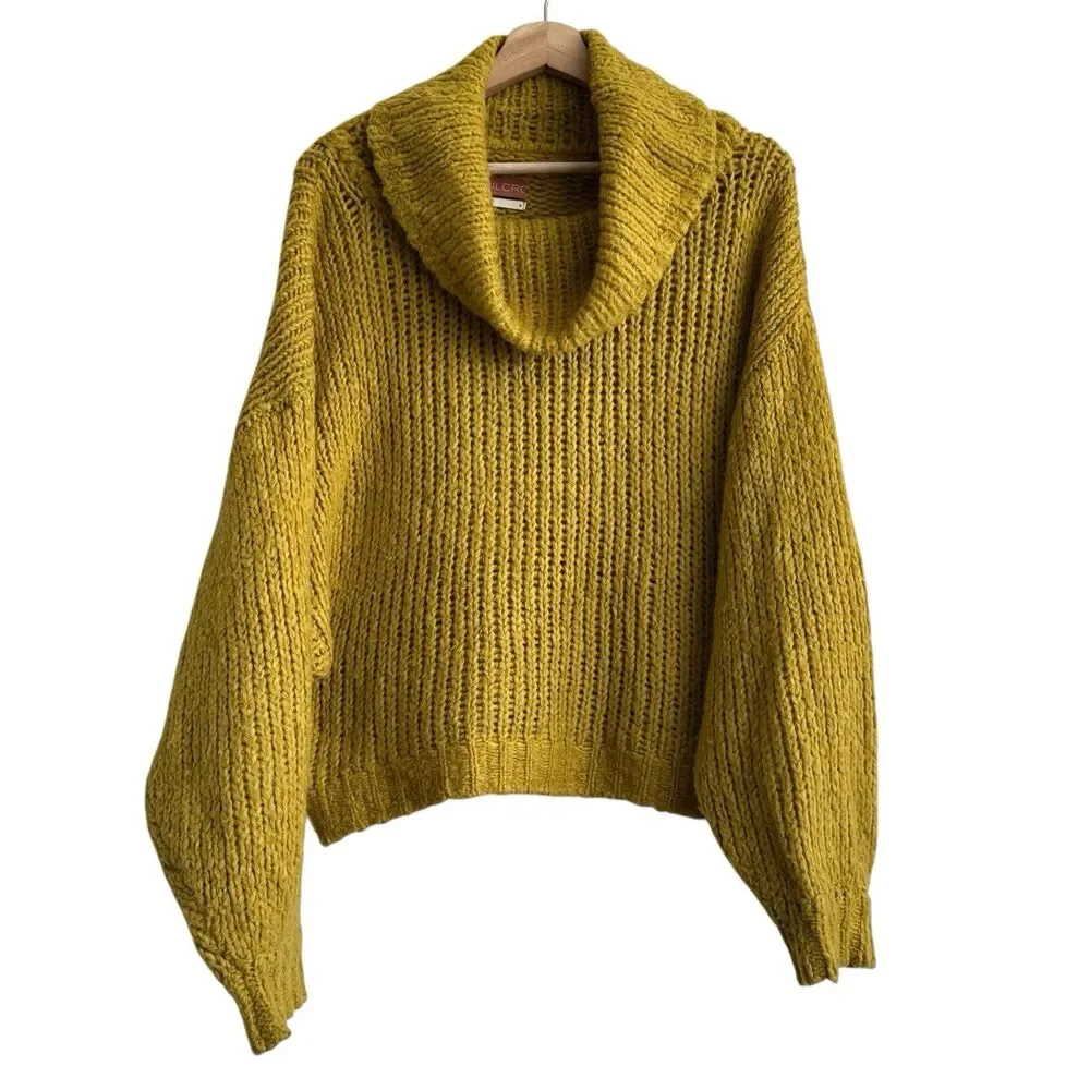Anthropologie Pilcro Zamora Cowl Neck Sweater S Wool Alpaca Chunky Oversized